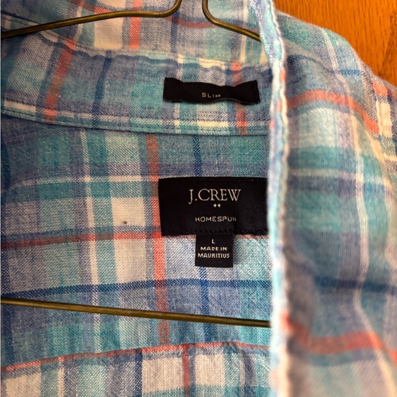 Men’s J Crew Plaid Short Sleeve Button Down size Large - Picture 2 of 3